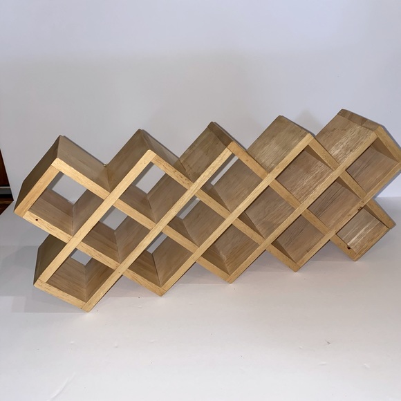 Vintage wooden geometric spice rack